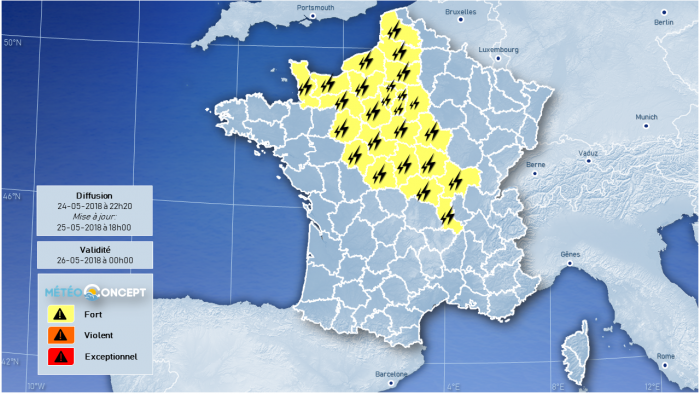 Illustration de l'actualité Les orages se décalent du Centre à la Picardie