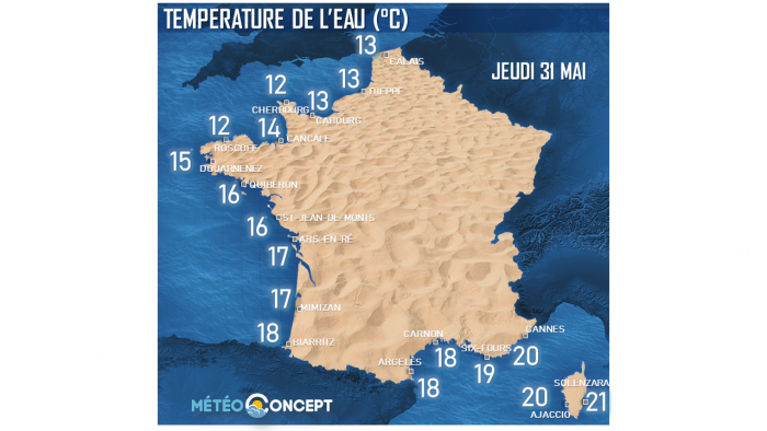 Illustration de l'actualité Températures de l'eau au 31 mai 2018