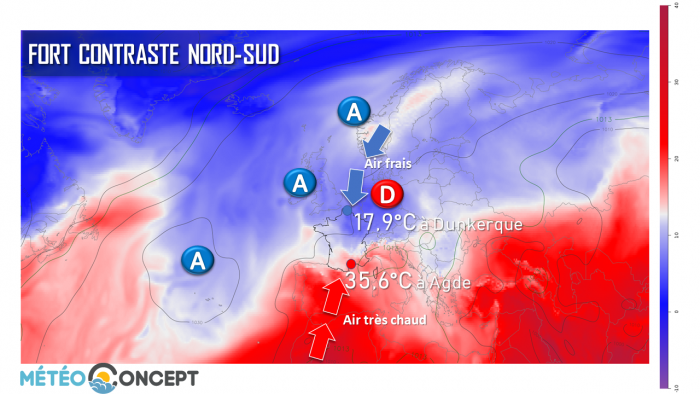 Illustration de l'actualité Fort contraste nord-sud