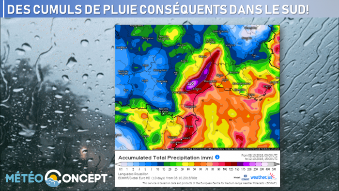 Illustration de l'actualité Un épisode très pluvieux et durable dans le sud