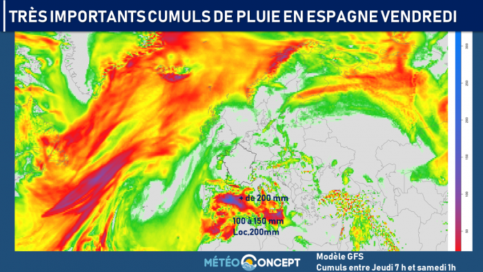 Illustration de l'actualité Vers de très abondantes pluies en Espagne vendredi!