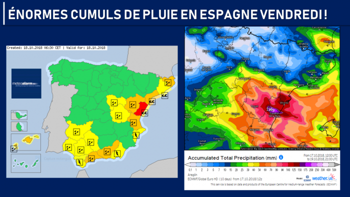 Illustration de l'actualité Cumuls de pluies considérables en Espagne ces prochaines heures!