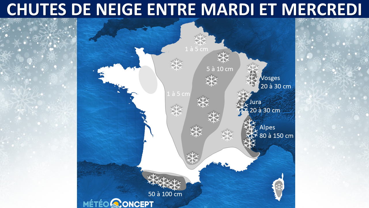 Illustration de l'actualité Chutes de neige dans de nombreuses régions