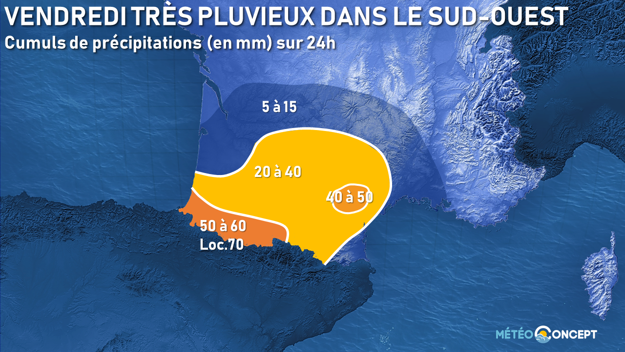 Illustration de l'actualité Fortes pluies dans le sud-ouest ce vendredi