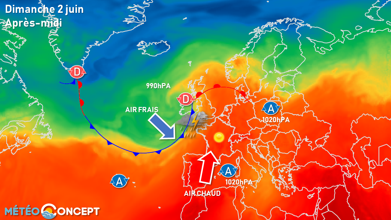 Illustration de l'actualité Risque d'orages entre dimanche soir et lundi