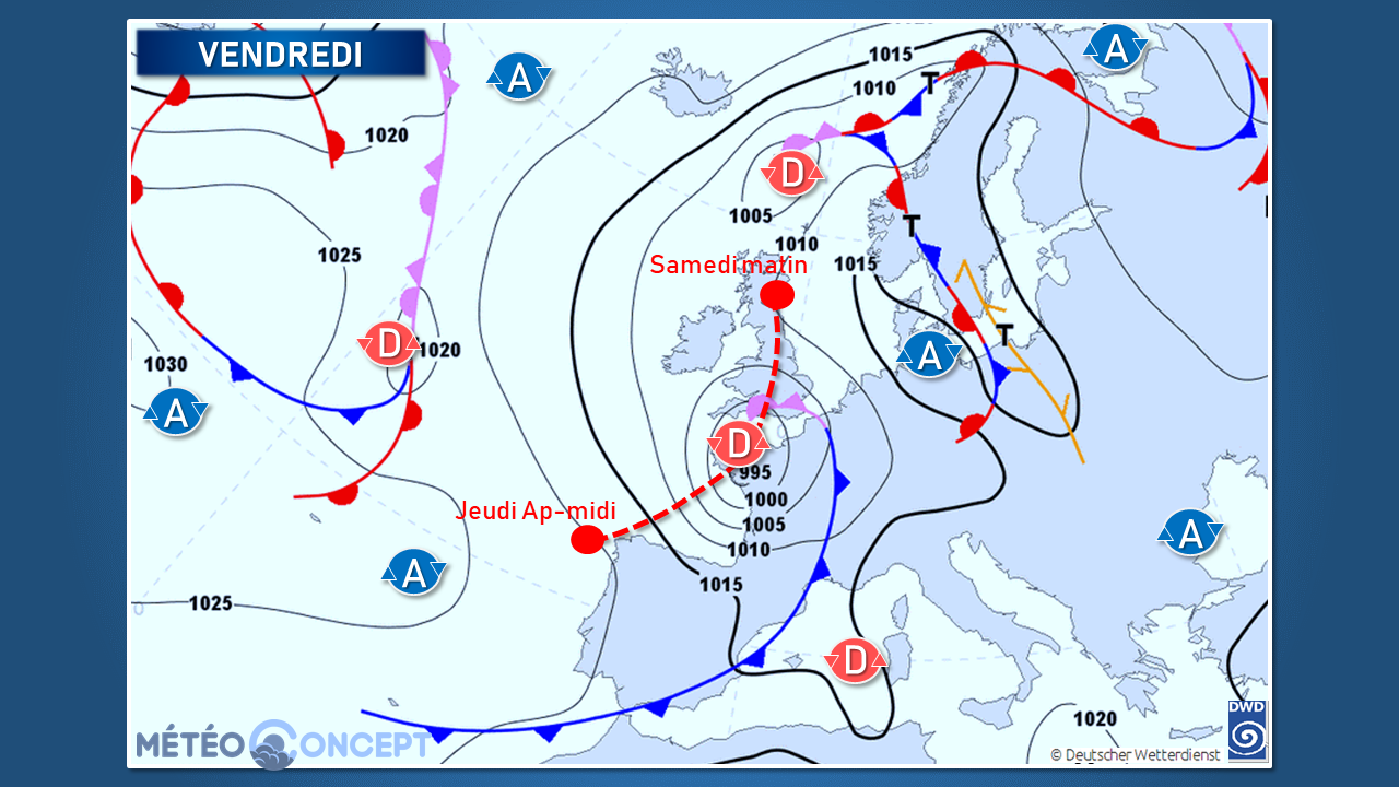 Illustration de l'actualité Dégradation pluvieuse et venteuse vendredi sut l'ouest et le nord-ouest