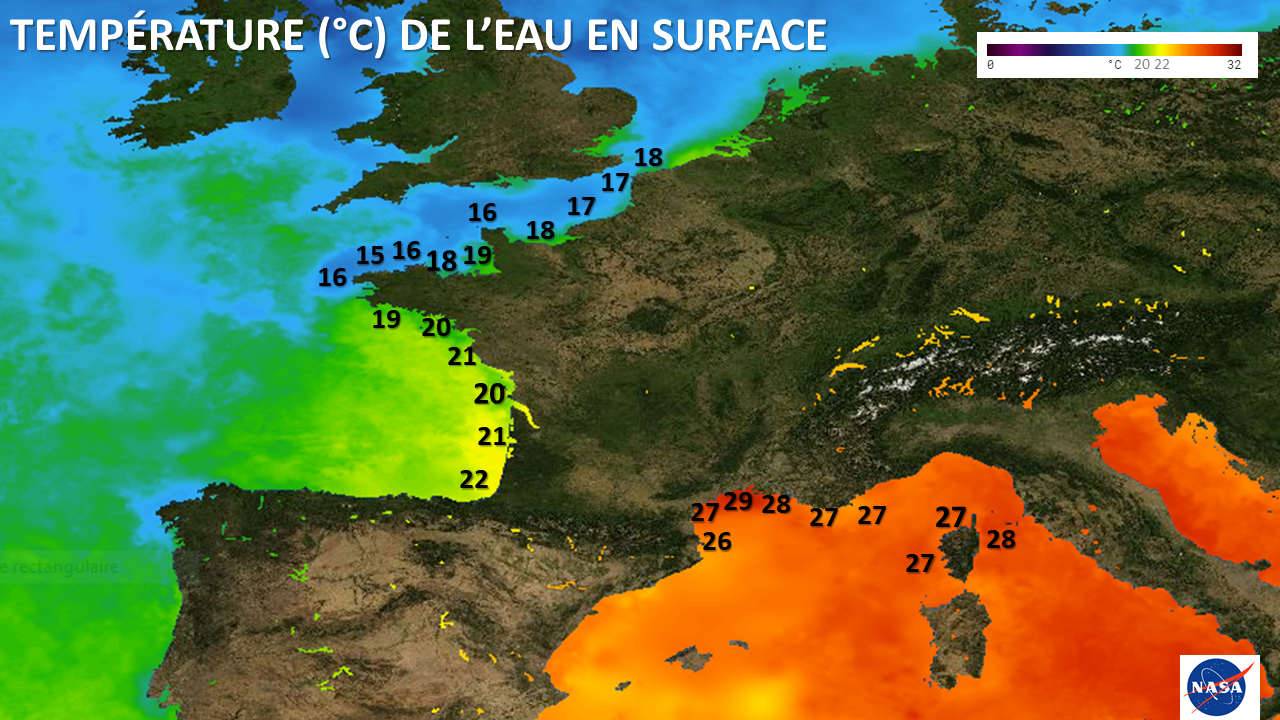 Illustration de l'actualité Le point sur les températures de l'eau en  France