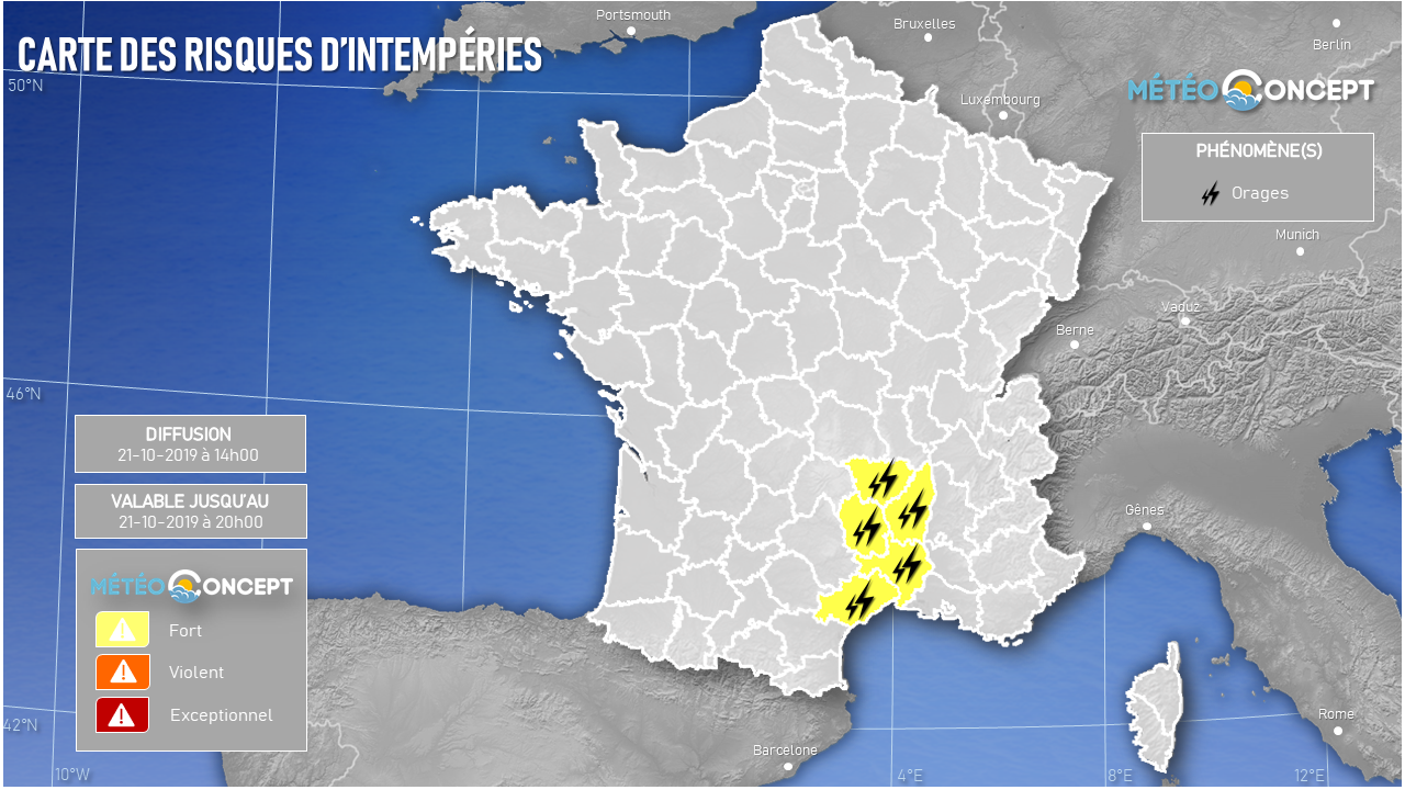 Illustration de l'actualité Risque d'orages pluvieux cette après-midi