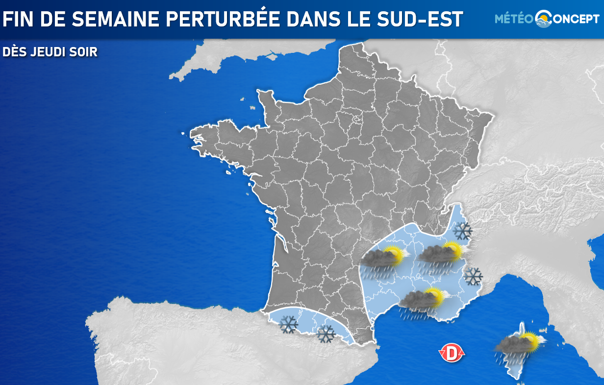 Illustration de l'actualité Fin de semaine perturbée dans le sud-est