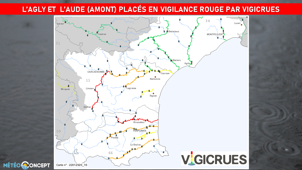 Illustration de l'actualité Vigilance rouge pour l'Agly et l'Aude (amont)