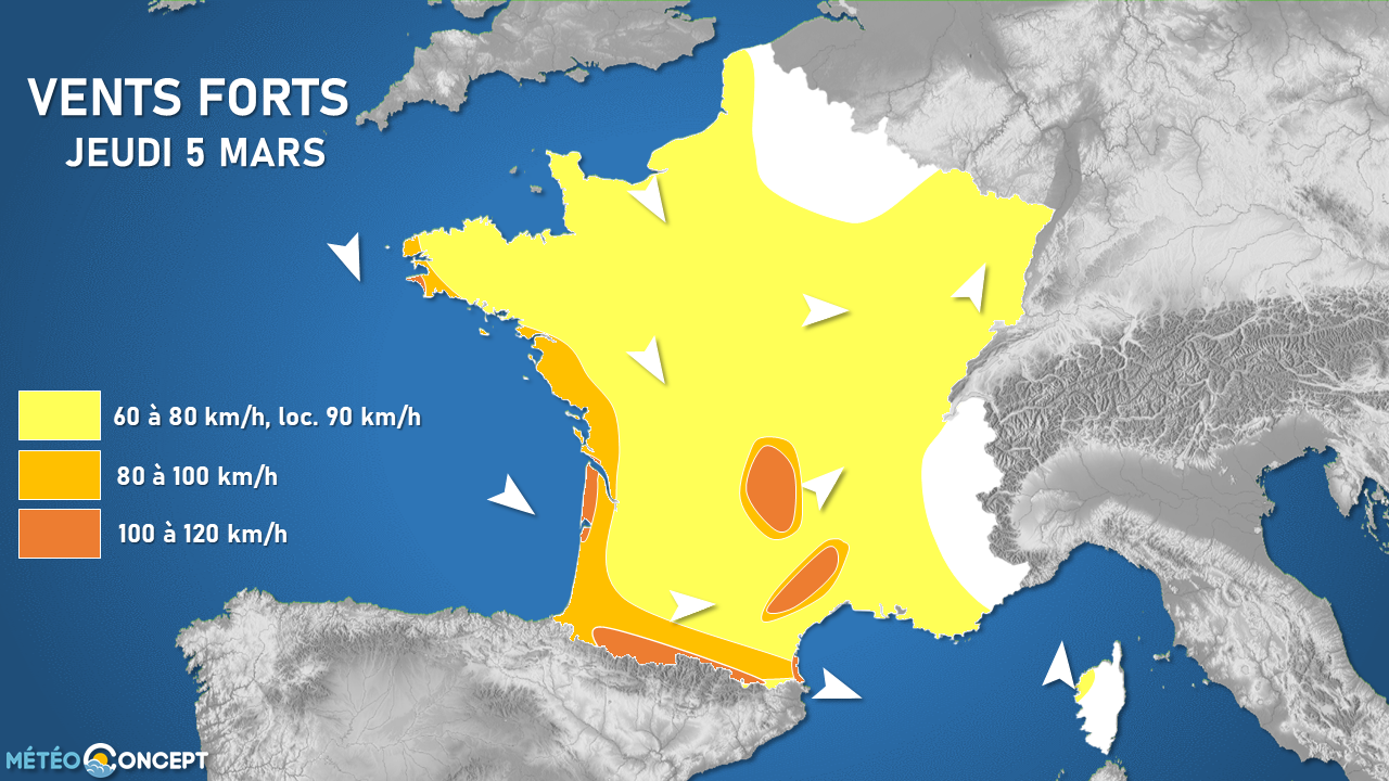 Illustration de l'actualité pluies et vents forts ce jeudi sur le pays