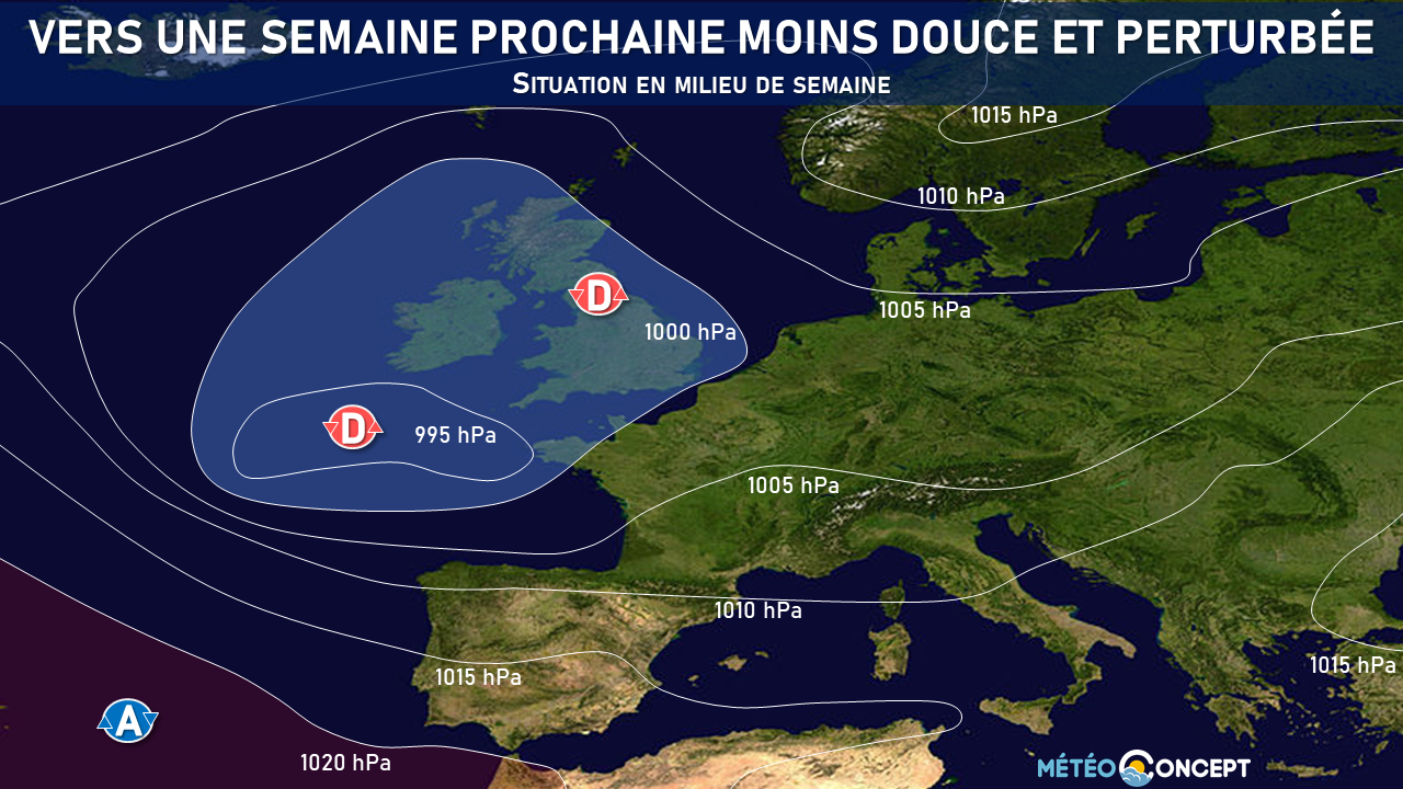 Illustration de l'actualité Vers une semaine prochaine perturbée et nettement moins douce