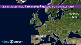 Illustration de l'actualité -12°C à Madrid ou Moscou ce mercredi matin