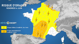 Illustration de l'actualité Risque d'orages sur de très nombreuses régions ce vendredi 4 juin