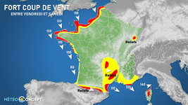 Illustration de l'actualité Des vents puissants ces prochaines heures sur les côtes et les reliefs