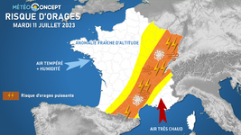 Illustration de l'actualité Sérieuse menace orageuse à prévoir pour le mardi 11 juillet